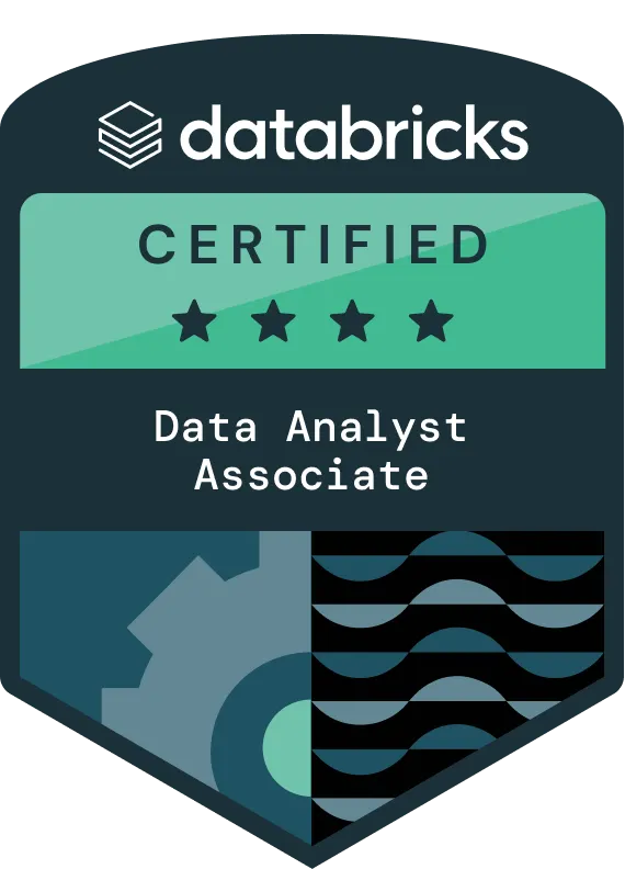 Data Analyst Associate Databricks certification badge