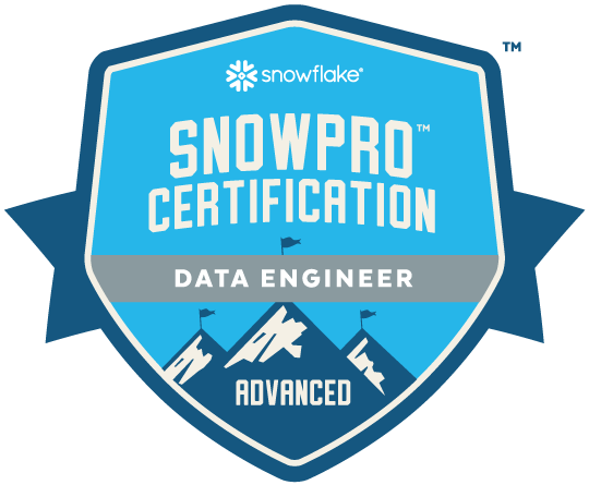 SnowPro Data Engineer Snowflake certification badge
